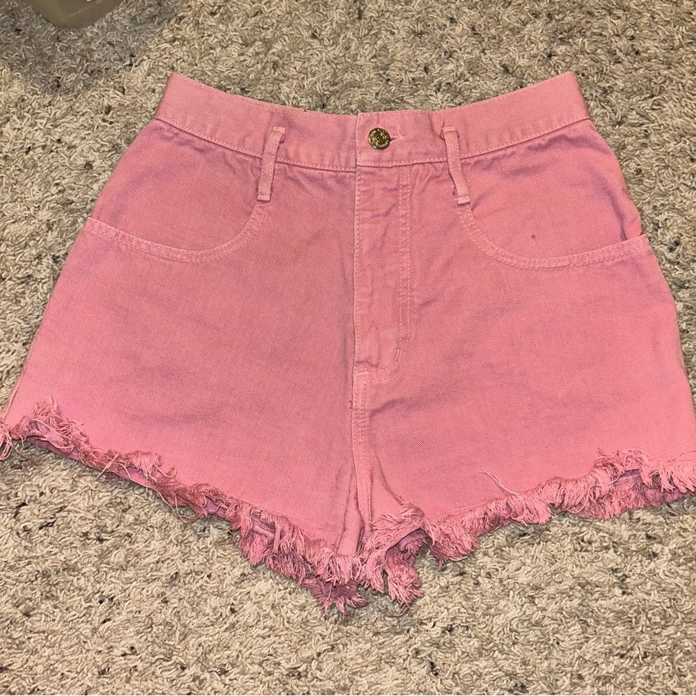 Pink Mom Cutoff Jean Shorts